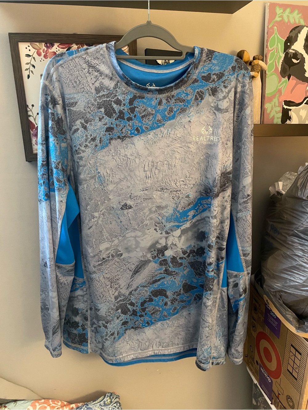 Realtree Blue Gray Fishing Performance Long Sleeve Shirt